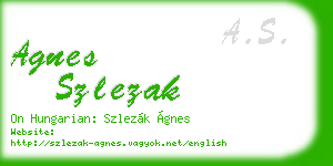 agnes szlezak business card